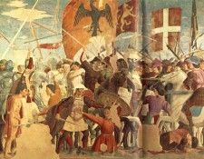 Piero della Francesca -The Arezzo Cycle - Battle between Heraclius and Chosroes (detail) [03]. ,  