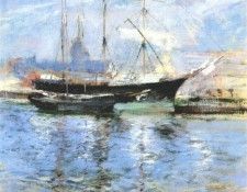 twachtman bark and schooner (italian salt bark) 1900. Twachtmann,  