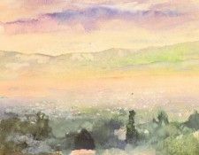 Sunrise in Fog over Kyoto. Lafarge, 
