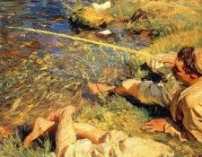 Sargent John Singer Val d-Aosta Man Fishing. ,  