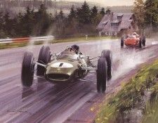 Cma 053 1963 maestro jimmy clark streams round spa in the wet. ��� ���
