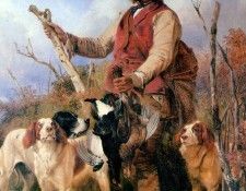 Ansdell Rickard Gamekeeper with dogs Sun. Ansdell, 