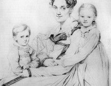 Ingres Madame Johann Gotthard Reinhold born Sophie Amalie Dorothea Wilhelmine Ritter and her two . ,   