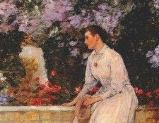 hassam in the garden c1888-9. , 