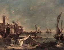 GUARDI Francesco Landscape with a Fishermans Tent. ������ ���������
