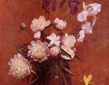Fantin Latour Henri Bouquet of Peonies and Iris. -, ---
