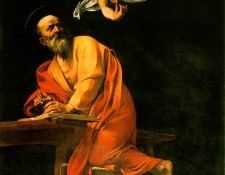 Caravaggio The inspiration of St Matthew, 1602, Contarelli C. ,   