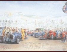 c 1934 a colourful fiels of racing cars.  