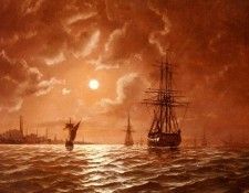 Hoyer Edward Moonlight Over The Bosphorus, Constantinople. , 