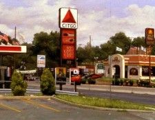 Larko Valeri SUMMER AT THE TACO BELL, RT 22 HILLSIDE, NJ op 26by60in. Larko, 