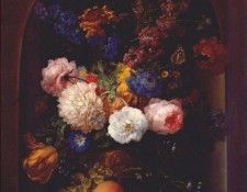 drechsler mixed bouquet in vase with reliefs 1807. ��������