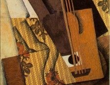 Gris The guitar, 1914, Papier colle, gouache, fusain, and pe. , 