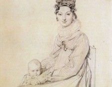 Ingres Madame Alexandre Lethiere born Rosa Meli and her daughter Letizia. ,   