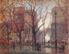 cornoyer rainy day, madison square, new york c1907-8. Cornoyer, 