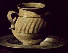 Zurbaran Still Life with Pottery Jars, detail, Prado. ,  