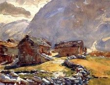Sargent John Singer Simplon Pass Chalets. ,  