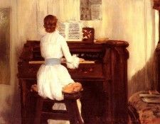 Chase William Merritt Mrs Meigs At The Piano Organ. ,  