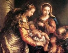 GUARDI Gianantonio Holy Family with St John the Baptist and St Catherine. ,  
