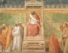 Giotto   Life of Saint Francis   [06]   St Francis before the Sultan. ������ �� �������