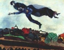 chagall over the village 1915. �����, ����