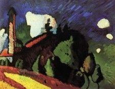 Мурнау. Пейзаж с башней. 1908. Кандинский, Василий Васильевич (1866-1944)
