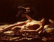 Detanger Germain Nu Masculin Avec Faucon. Detanger, 