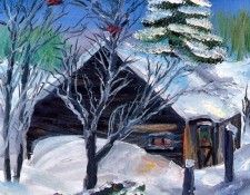 Dave Carter - Old Farm in Winter (mouthpainted), De. , 