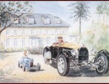 c 1930 a happy rob roy in his bugatti.  