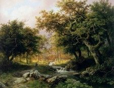 Koekkoek Barend Cornelis Forest landscape Sun 000. Koekkoek, Barend ��������