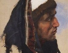 Голова молодого мужчины в синем покрывале. 1880-е. Поленов, Василий Дмитриевич (1844-1927)