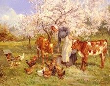 Cardon Claude Feeding Time In The Orchard. , 