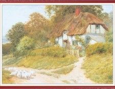 StrachanArthurClaude SheepOutsideACottage-We (f022). ,  