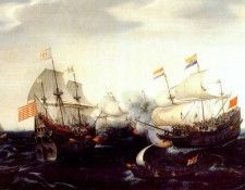 vroom skirmish betweeen dutch and english warships 1614. , 
