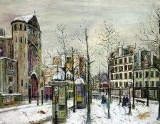 The Place des Abbesses in the Snow 1918. , 