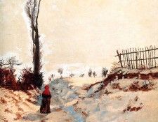 Guillaumin Armand Road through the snow Sun. Guillaumin, 