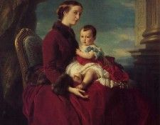 Winterhalter Franz Xavier The Empress Eugenie Holding Louis Napoleon the Prince Imperial on her K. ,  