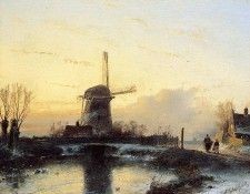 Schelfhout Andreas Mother and child snowy road Sun. Schelfhout, �������