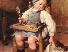 Geoffroy Henry Jules Geoffrey Sharing A Meal.    