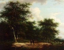 Schelfhout Andreas Two Figures In A Summer Landscape. Schelfhout, 