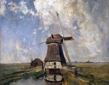 Gabril Paul Mill in the polder Sun. ,   