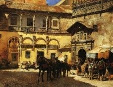 Weeks Edwin Lord Market Square in Front of the Sacristy and Doorway of the Cathedral Granada. ,  
