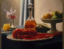 Luis Jose Estremadoyro Still Life with Bourbon and Lobster. Estremadoyro,  