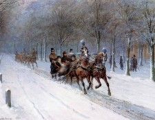 Eerelman Otto Horse sledge in Haagse Bos Sun . Eerelman, 