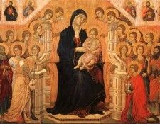 Duccio Madonna & Child Enthroned with Angels & Saints, Museo.   