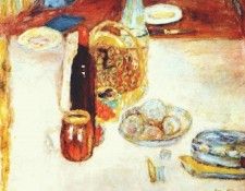 bonnard still life with bottle of red wine 1942.  