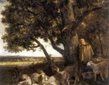 Jacque Charles Emile A Shepherdess with Her Flock by a Pool. ���, ����� �����