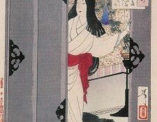 035   Akazome Emon Viewing The Moon From Her Palace Chambers. Yoshitoshi