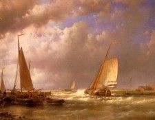 Hulk Abraham Dutch Barges At The Mouth Of An Estuary. , 