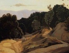 Corot Road through Wooded Mountains. , --