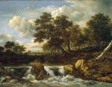 Ruisdael van Jacob Waterfall Sun. ,  